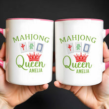 Load image into Gallery viewer, Personalized Mahjong Queen Accent Mug Custom Name Gift for Mom