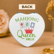 Load image into Gallery viewer, Personalized Mahjong Queen Heart Compact Mirror Custom Gift