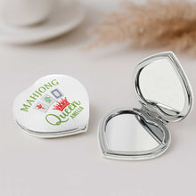 Load image into Gallery viewer, Personalized Mahjong Queen Heart Compact Mirror Custom Gift