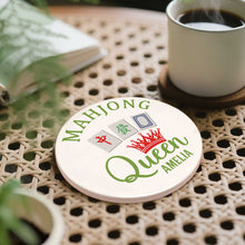 Load image into Gallery viewer, Personalized Mahjong Queen Ceramic Coaster Custom Gift for Her