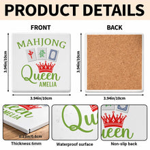 Load image into Gallery viewer, Personalized Mahjong Queen Custom Ceramic Coaster for Mom