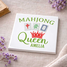 Load image into Gallery viewer, Personalized Mahjong Queen Custom Ceramic Coaster for Mom