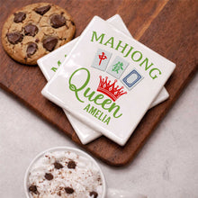 Load image into Gallery viewer, Personalized Mahjong Queen Custom Ceramic Coaster for Mom