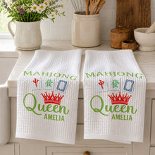 Load image into Gallery viewer, Personalized Mahjong Queen Kitchen Towel Custom Gift for Mom