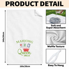 Load image into Gallery viewer, Personalized Mahjong Queen Kitchen Towel Custom Gift for Mom