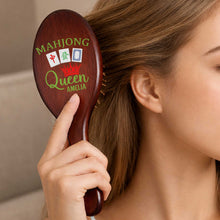 Load image into Gallery viewer, Personalized Bamboo Hair Brush Custom Name Mahjong Queen Gift