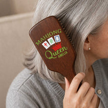 Load image into Gallery viewer, Personalized Bamboo Hair Brush Custom Name Mahjong Queen Gift