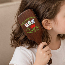 Load image into Gallery viewer, Personalized Bamboo Hair Brush Custom Name Mahjong Queen Gift
