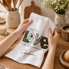 Load image into Gallery viewer, Personalized Leopard Print Kitchen Towel Custom Name Gift for Hobbyists