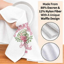 Load image into Gallery viewer, Personalized Mahjong Kitchen Towel with Pink Bow for Mom