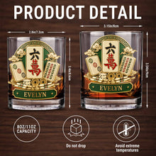 Load image into Gallery viewer, Personalized Mahj jong Whiskey Glass Custom Name Gift for Him