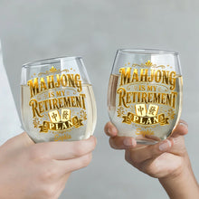 Load image into Gallery viewer, Personalized Stemless Wine Glass Mahjong Retirement Gift