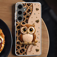Load image into Gallery viewer, Personalized Clear Phone Case Cute Owl Design Custom Name Gift for Her