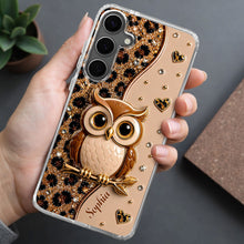 Load image into Gallery viewer, Personalized Clear Phone Case Cute Owl Design Custom Name Gift for Her