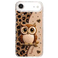 Load image into Gallery viewer, Personalized Clear Phone Case Cute Owl Design Custom Name Gift for Her