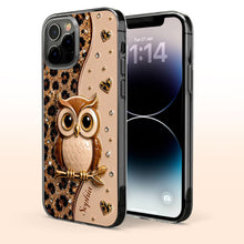 Load image into Gallery viewer, Personalized Clear Phone Case Cute Owl Design Custom Name Gift for Her