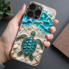 Load image into Gallery viewer, Personalized Clear Phone Case with Sea Turtles for Ocean Lovers