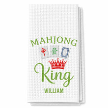 Load image into Gallery viewer, Personalized Mahjong King Kitchen Towel Custom Name Gift for Dad