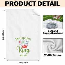 Load image into Gallery viewer, Personalized Mahjong King Kitchen Towel Custom Name Gift for Dad