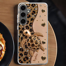 Load image into Gallery viewer, Personalized Clear Phone Case Turtle Love Hearts Custom Gift