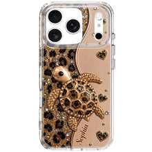 Load image into Gallery viewer, Personalized Clear Phone Case Turtle Love Hearts Custom Gift