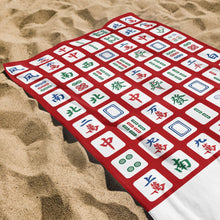 Load image into Gallery viewer, Personalized Microfiber Beach Towel Custom Name Mahjong Design