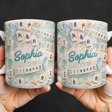 Load image into Gallery viewer, Personalized Mahjong Beach Mug Custom Name Gift for Besties