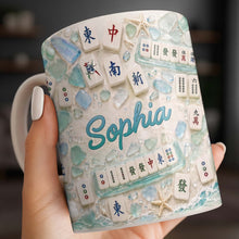 Load image into Gallery viewer, Personalized Mahjong Beach Mug Custom Name Gift for Besties