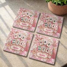 Load image into Gallery viewer, Personalized Ceramic Coaster with Cherry Blossoms for Game Night