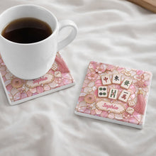Load image into Gallery viewer, Personalized Ceramic Coaster with Cherry Blossoms for Game Night