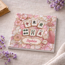 Load image into Gallery viewer, Personalized Ceramic Coaster with Cherry Blossoms for Game Night