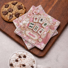Load image into Gallery viewer, Personalized Ceramic Coaster with Cherry Blossoms for Game Night