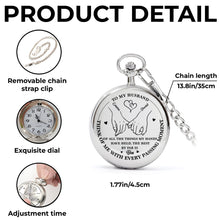 Load image into Gallery viewer, Personalized Silver Plated Pocket Watch Custom Gift for Husband Anniversary