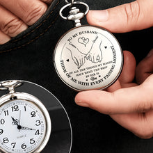 Load image into Gallery viewer, Personalized Silver Plated Pocket Watch Custom Gift for Husband Anniversary
