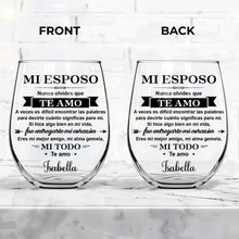 Load image into Gallery viewer, Personalized Stemless Wine Glass Gift for Him Anniversary