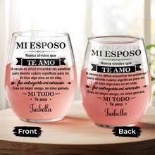 Load image into Gallery viewer, Personalized Stemless Wine Glass Gift for Him Anniversary