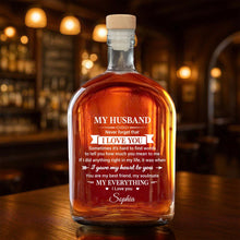 Load image into Gallery viewer, Personalized Whiskey Bottle Custom Heart Arrow Gift for Husband