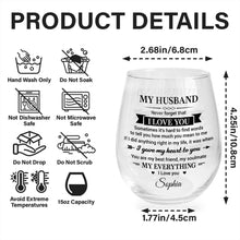 Load image into Gallery viewer, Personalized Stemless Wine Glass Custom Name Gift for Husband