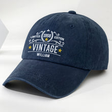 Load image into Gallery viewer, Personalized Washed Denim Cap Custom Name Gift for Dad