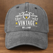 Load image into Gallery viewer, Personalized Washed Denim Cap Custom Name Gift for Dad