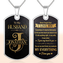 Load image into Gallery viewer, Personalized Dog Tag Necklace Custom Initial Gift for Husband