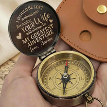 Load image into Gallery viewer, Personalized Engraved Brass Compass Custom Gift for Husband