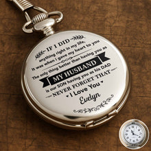Load image into Gallery viewer, Personalized Silver Pocket Watch Custom Engraving Gift for Husband