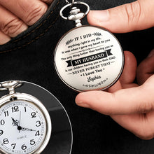 Load image into Gallery viewer, Personalized Silver Pocket Watch Custom Engraving Gift for Husband