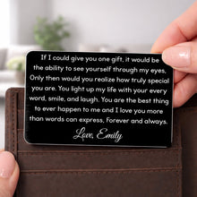 Load image into Gallery viewer, Personalized Aluminum Wallet Card Custom Message Gift for Him