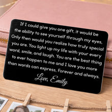 Load image into Gallery viewer, Personalized Aluminum Wallet Card Custom Message Gift for Him
