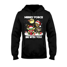 Load image into Gallery viewer, Personalized Merry Force Be With You Christmas T-shirt & Hoodie Gift