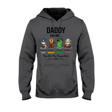 Load image into Gallery viewer, Personalized Father's Day T-shirt Hoodie Superhero Gift