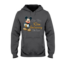 Load image into Gallery viewer, Personalized Mickey and Minnie Anniversary T-shirt & Hoodie Set for Couples