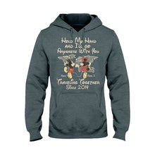 Load image into Gallery viewer, Personalized Couple T-shirt Custom Names Travel Together Gift
